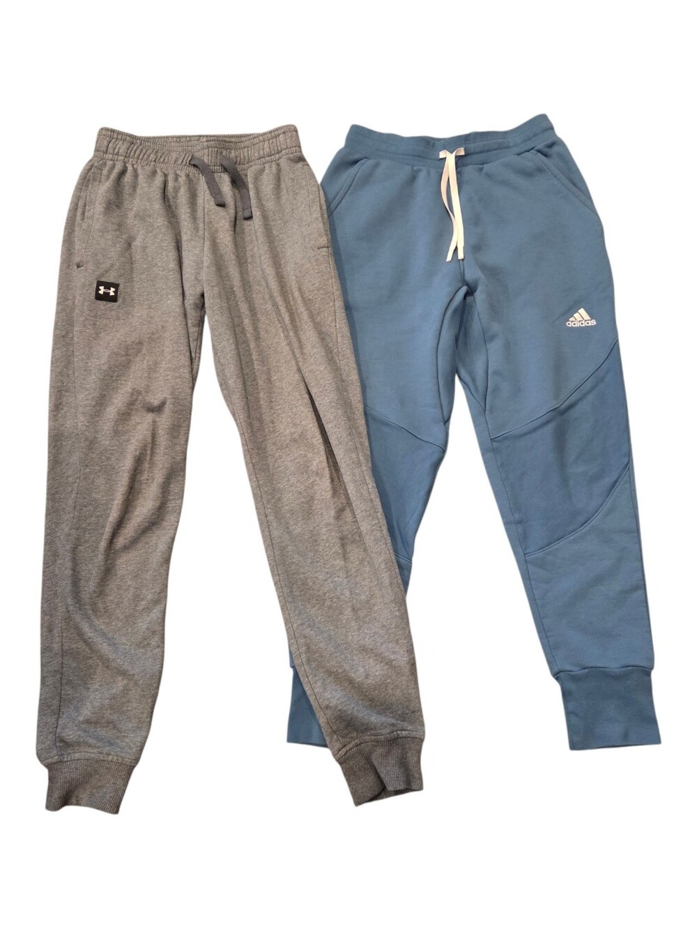Under Armour and Adidas Men's Fleece Joggers, Blue and Grey